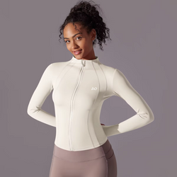 Ivory Zip-Up Activewear Jacket