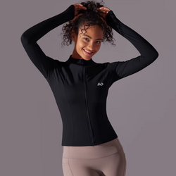 Black Zip-Up Activewear Jacket