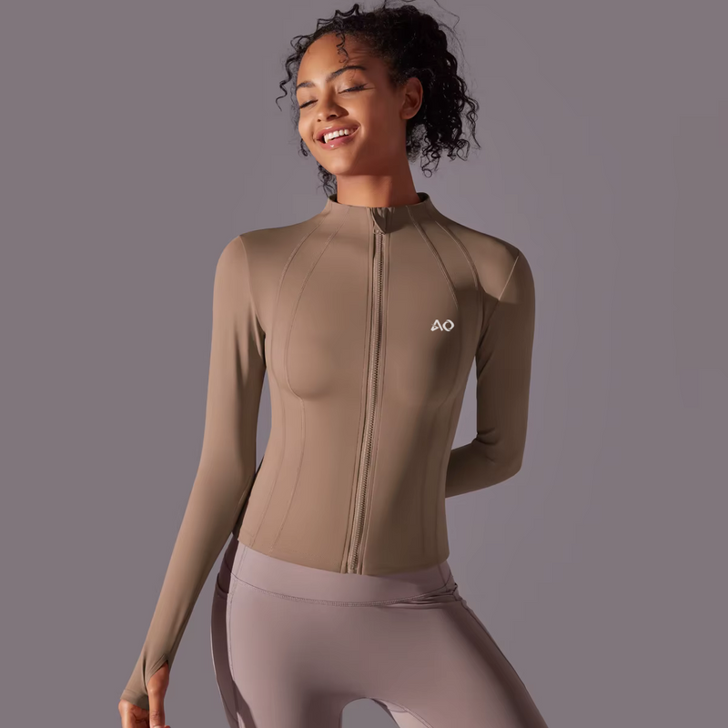 Cocoa Zip-Up Activewear Jacket