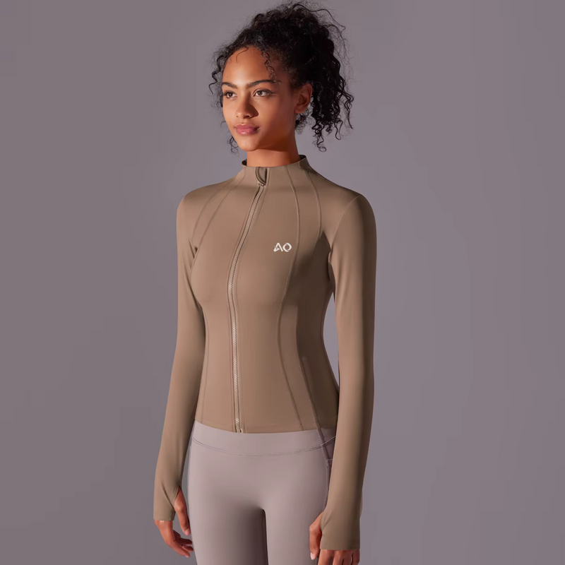 Cocoa Zip-Up Activewear Jacket