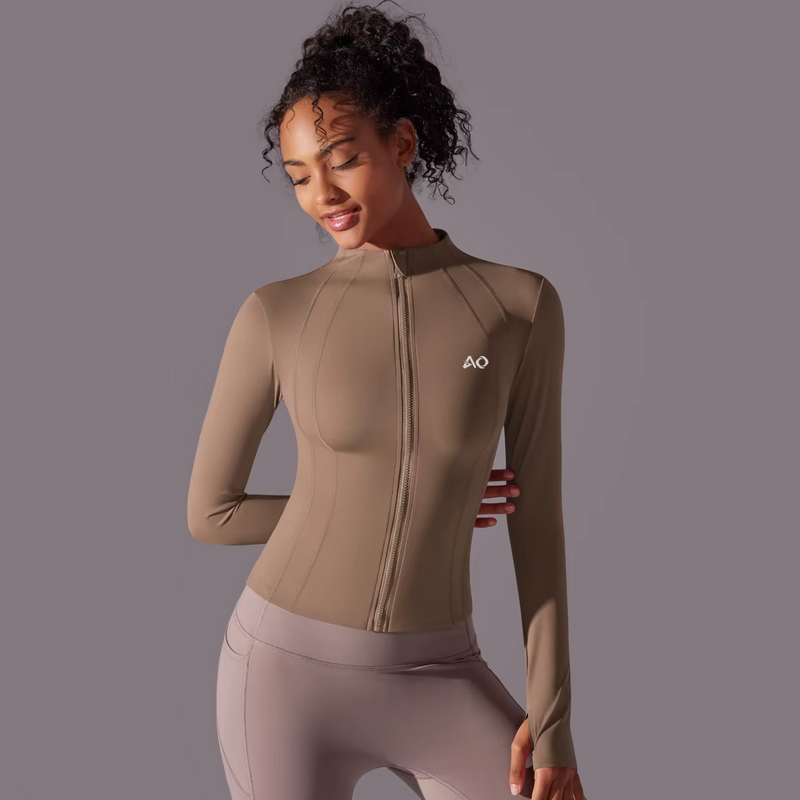 Cocoa Zip-Up Activewear Jacket