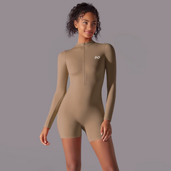 Cocoa Stretch Long-Sleeve Bodysuit