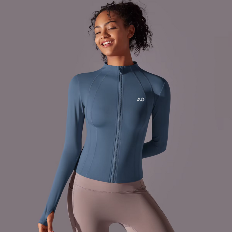 Blue Zip-Up Activewear Jacket