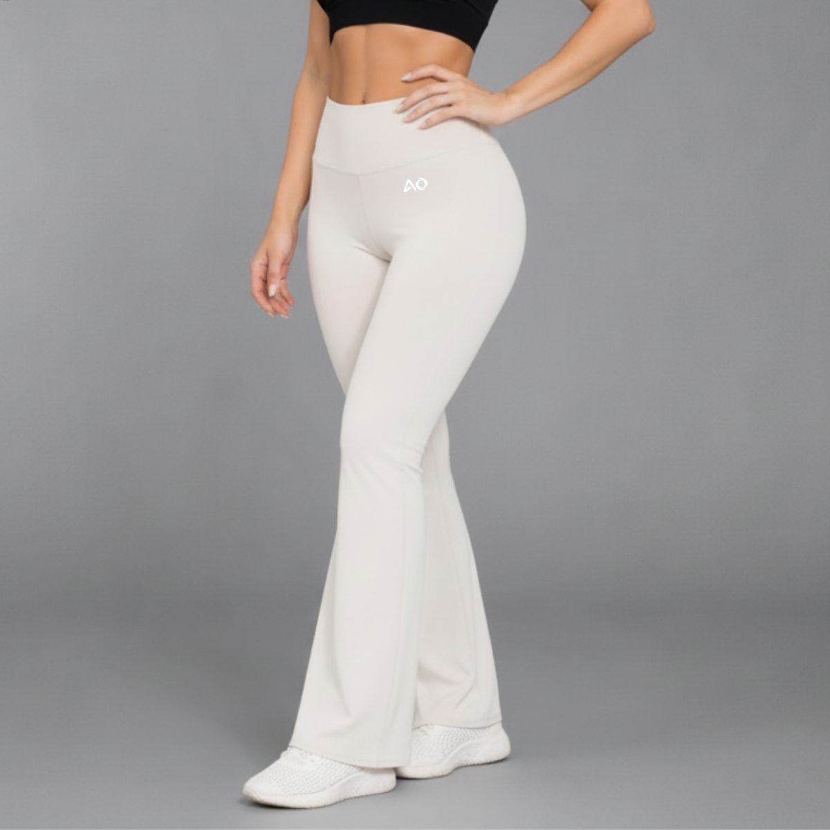 White Bell-bottoms Joggers