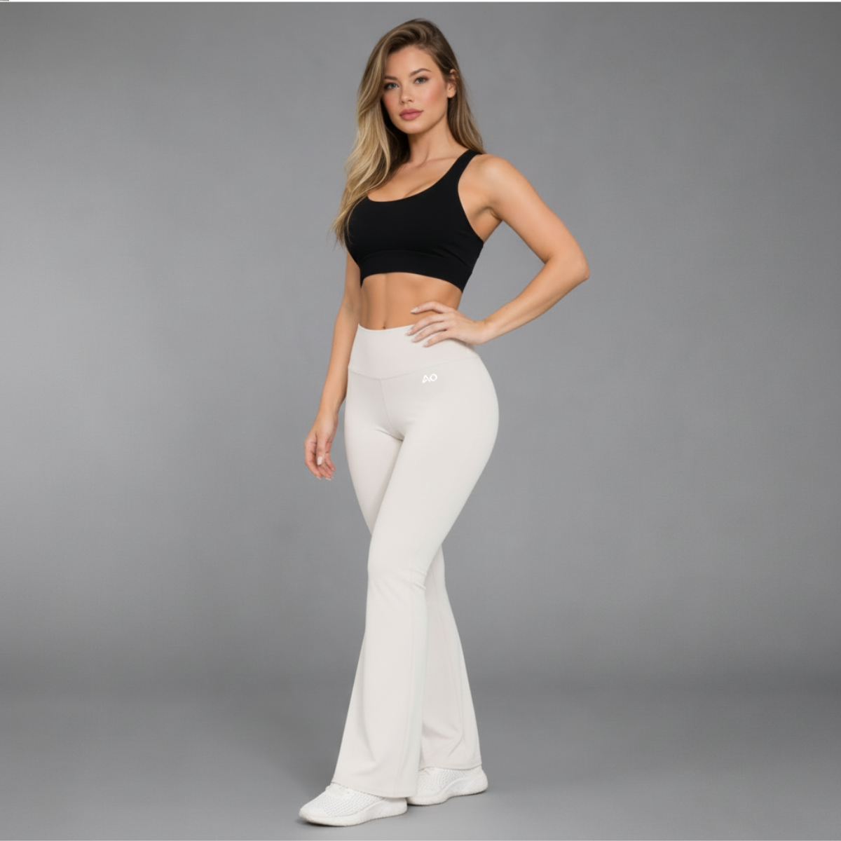 White Bell-bottoms Joggers