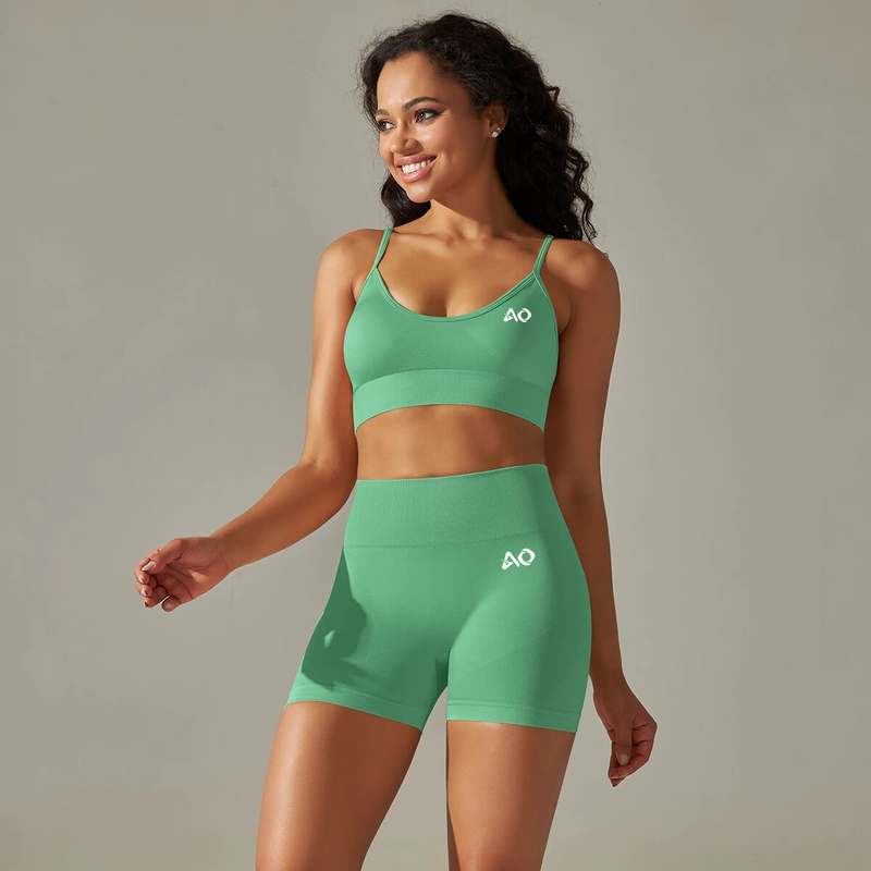 Mint Green Strappy Seamless Sports Set