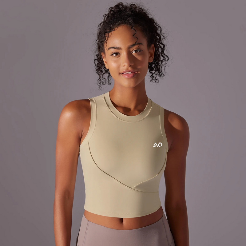 Beige Athletic Compression Top