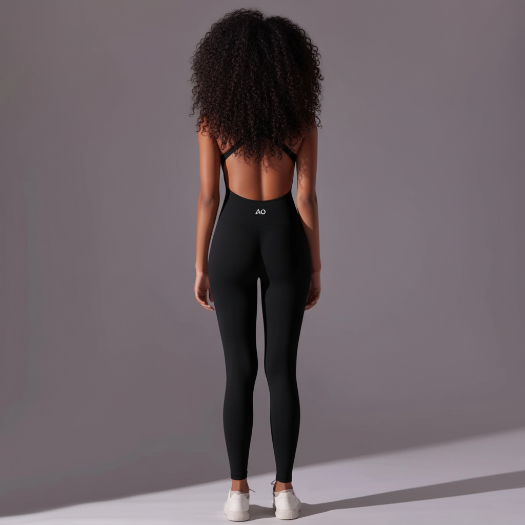 Back view showing racerback and AO branding