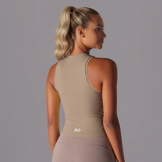 Back view with AO logo and racerback