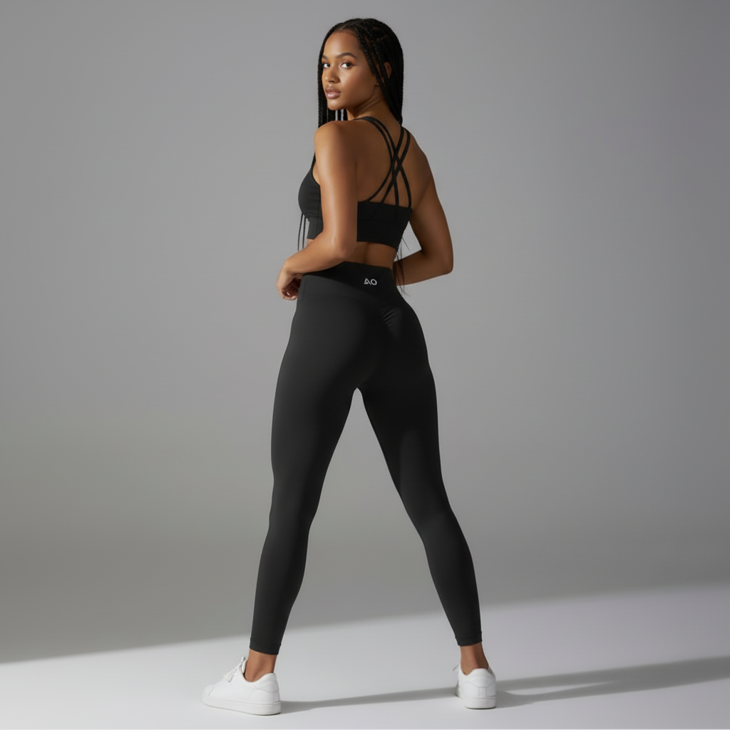 Black Crossback Set Back Over Shoulder