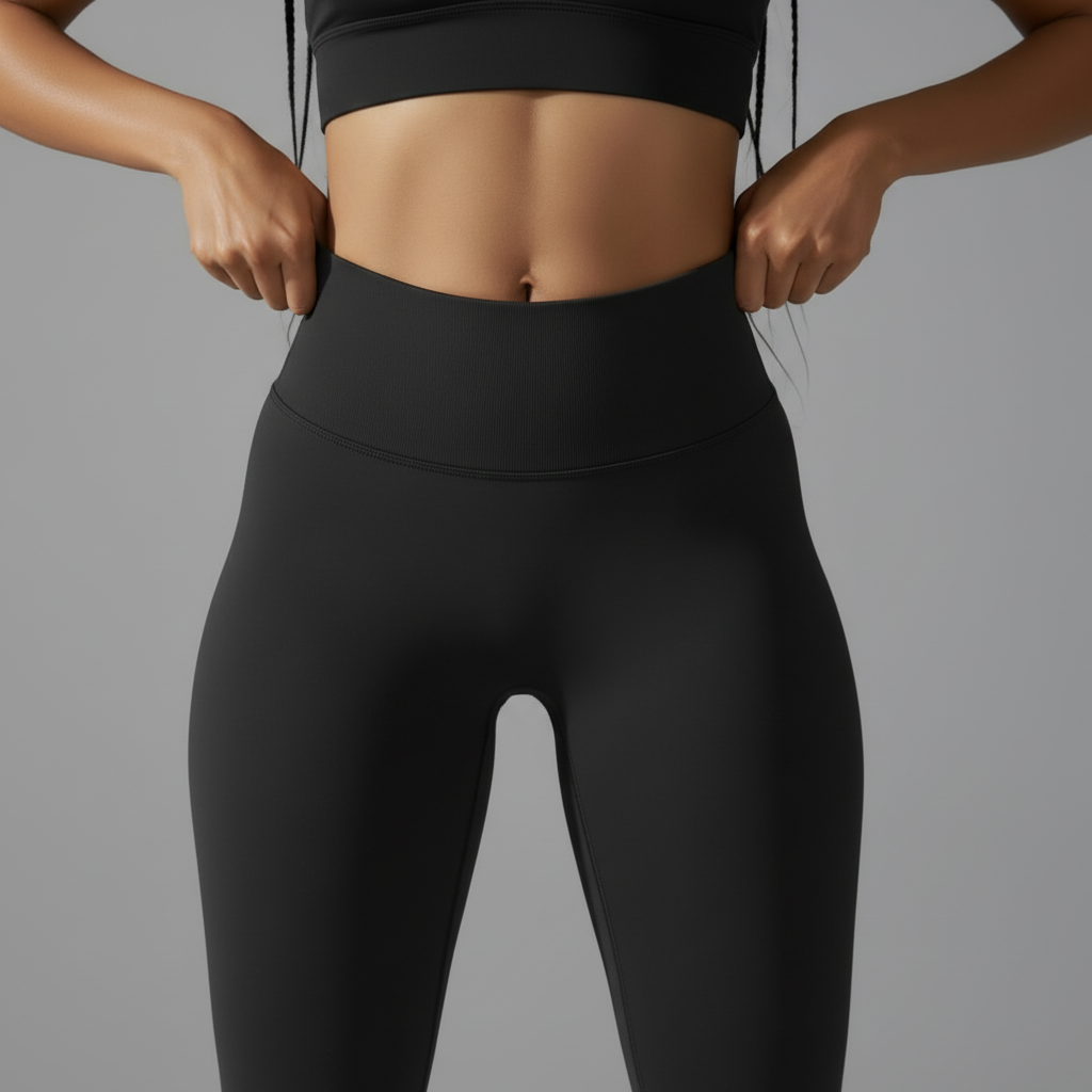 Black Leggings Front Waistband HQ