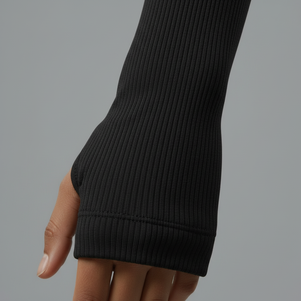 Black Long-Sleeve Unitard - Sleeve Detail