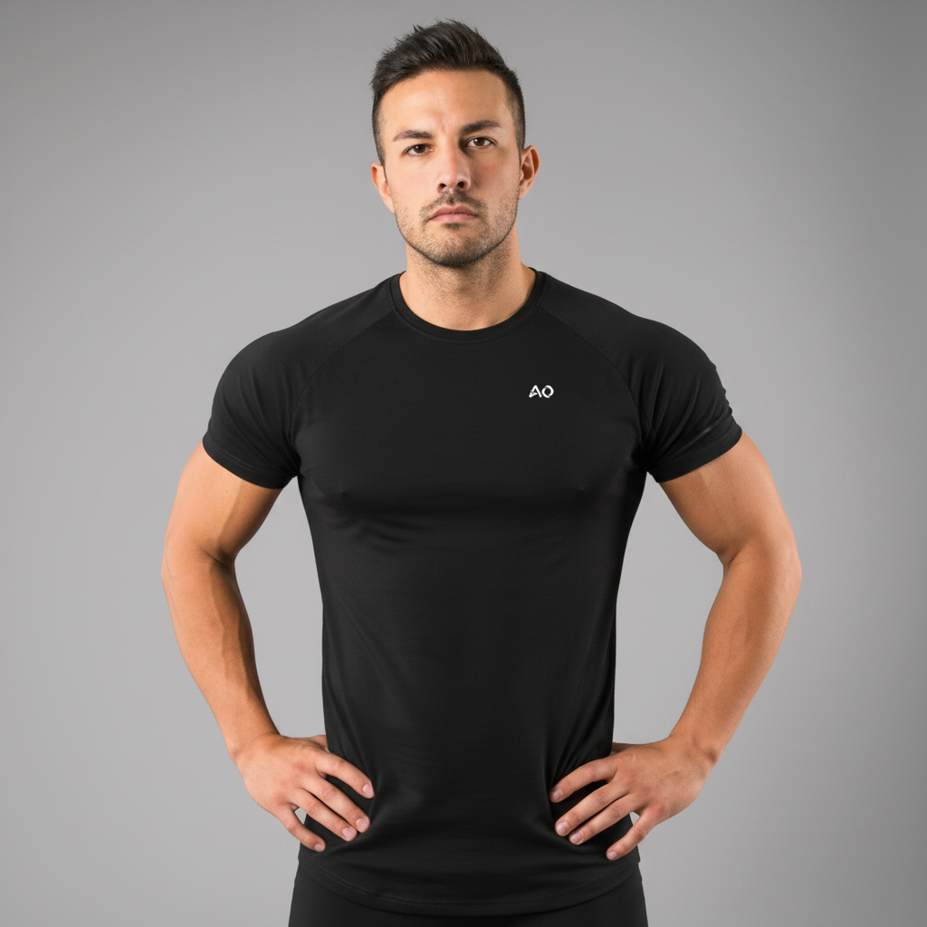 Black Performance T-Shirt - Hands on Hips