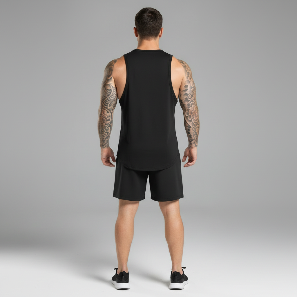 Black Performance Tank - Full Body Back HQ