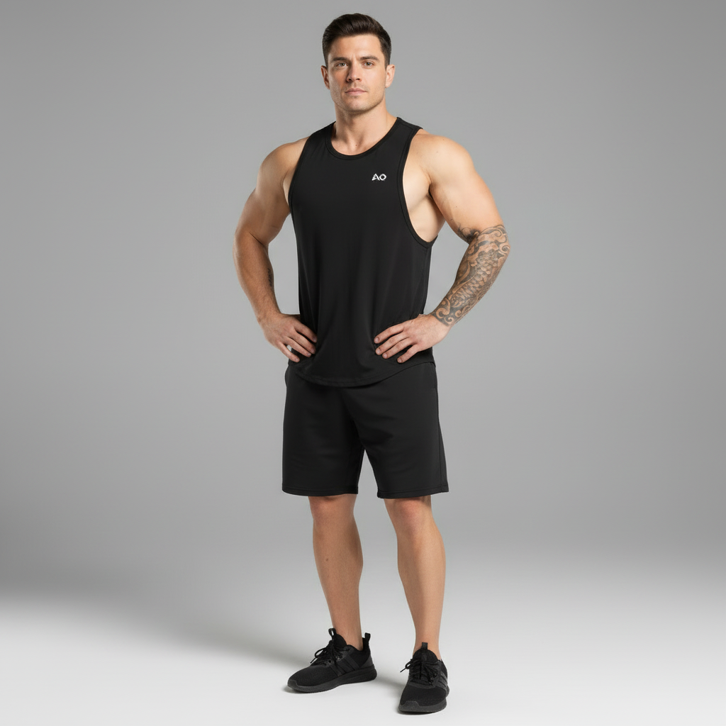 Black Performance Tank - Hands on Hips HQ