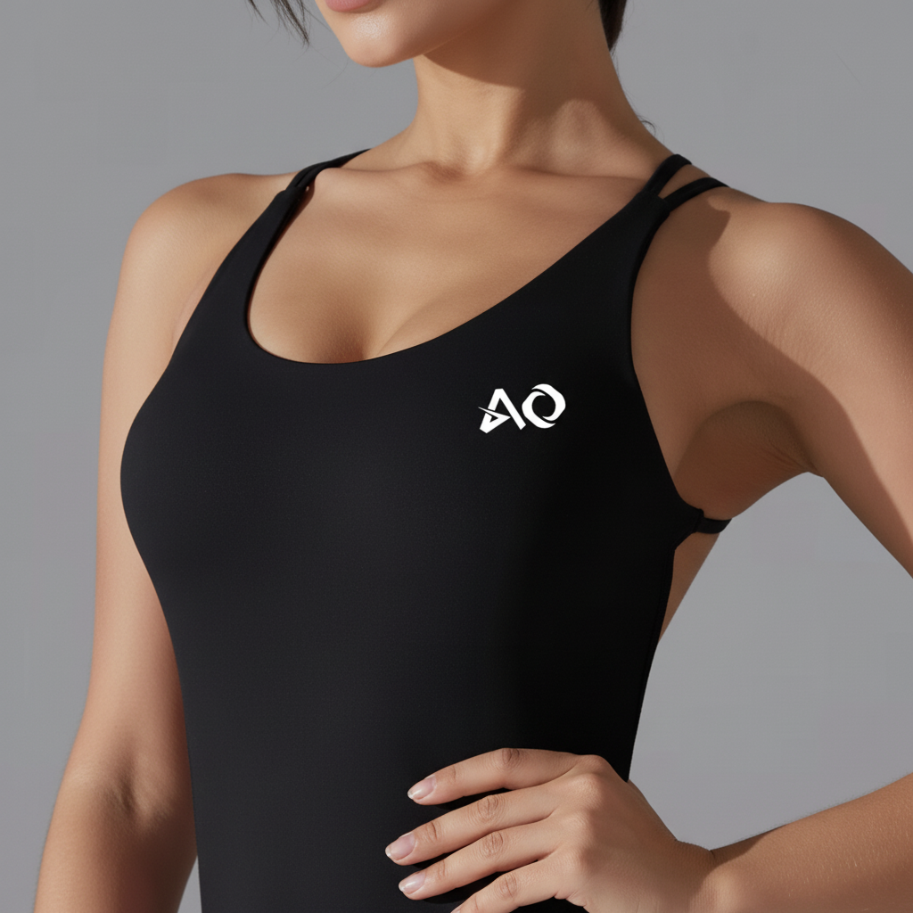 Black Romper - ActiveOne Logo Close-Up