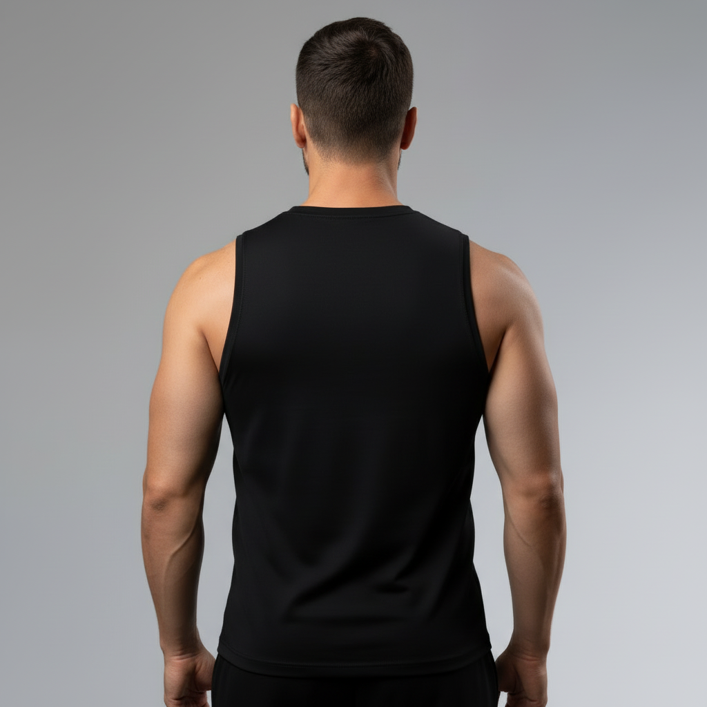 Black Sleeveless Tank - Back