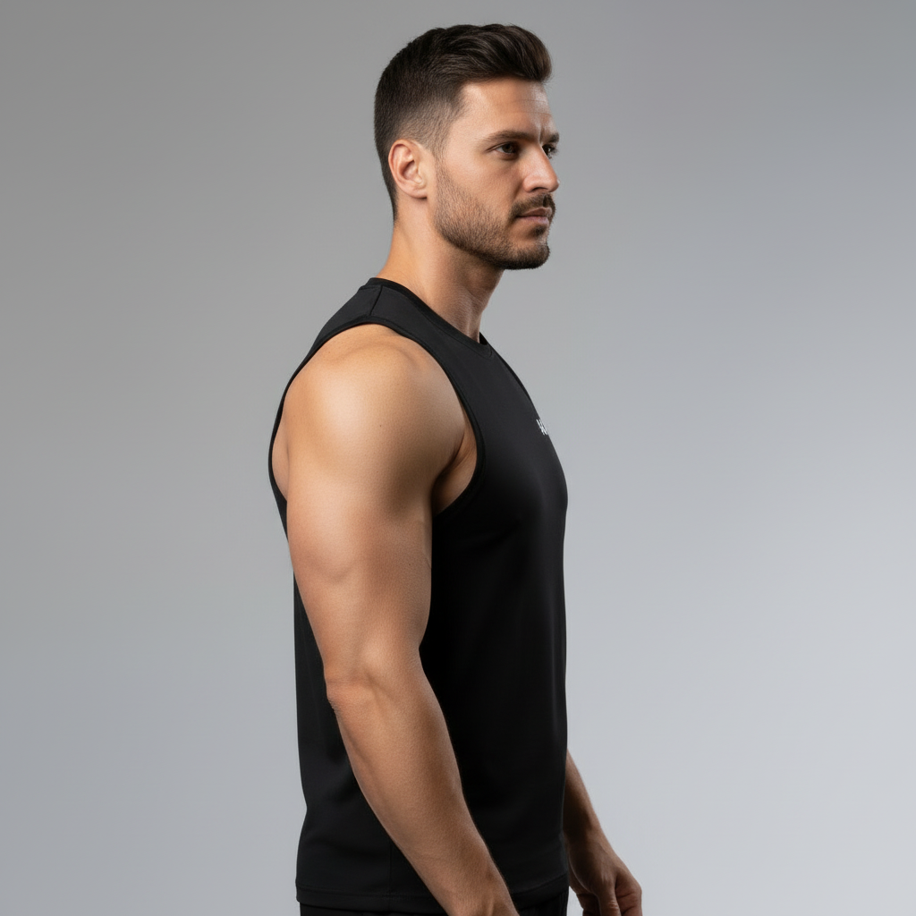 Black Sleeveless Tank - Side
