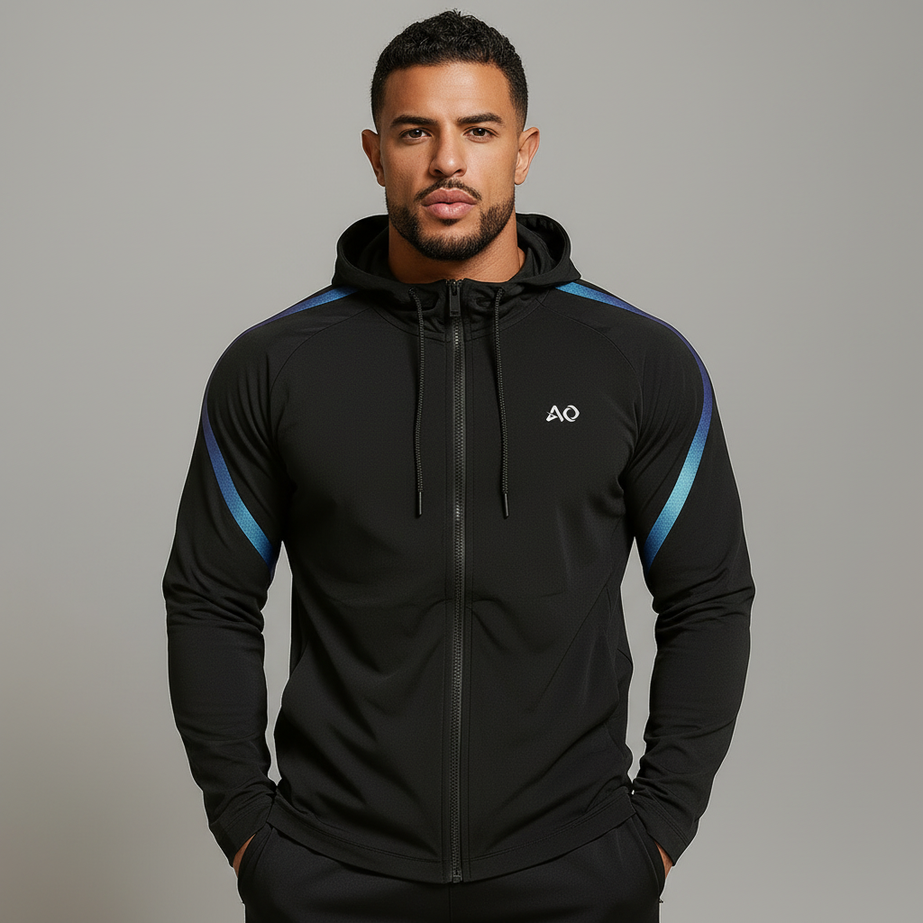 Black Zip Hoodie - Front