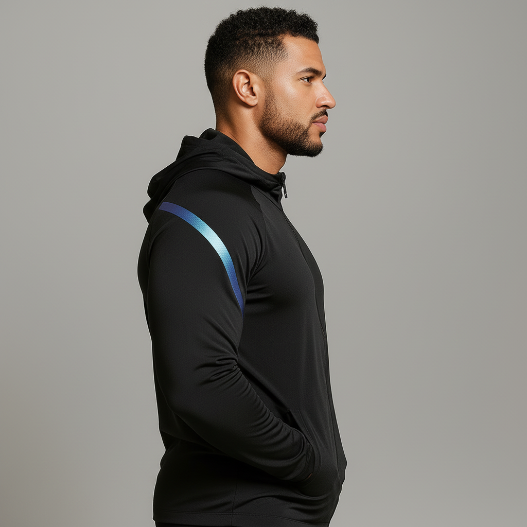 Black Zip Hoodie - Side