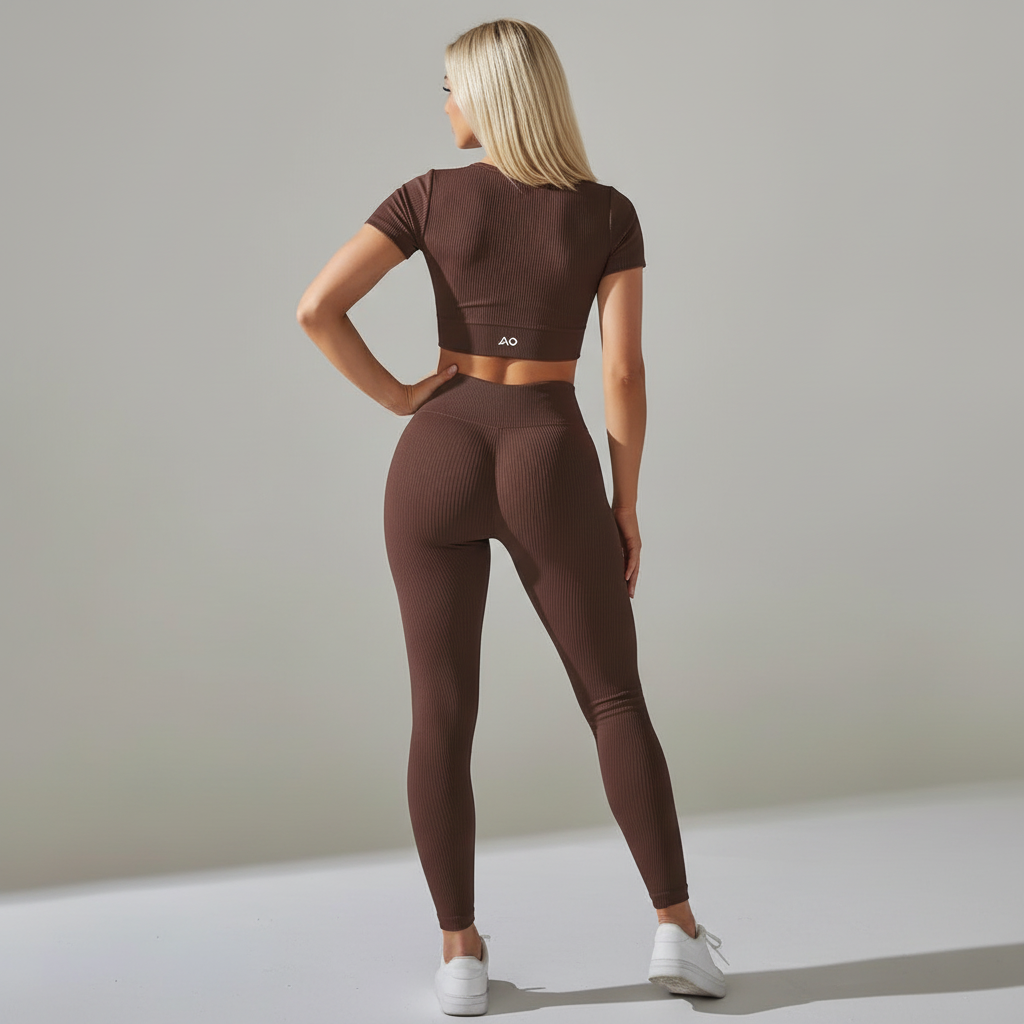Blonde model brown set - back standing square