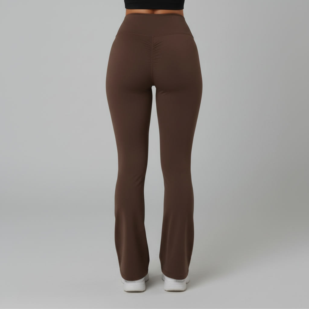 Brown Flare Leggings - Back Product