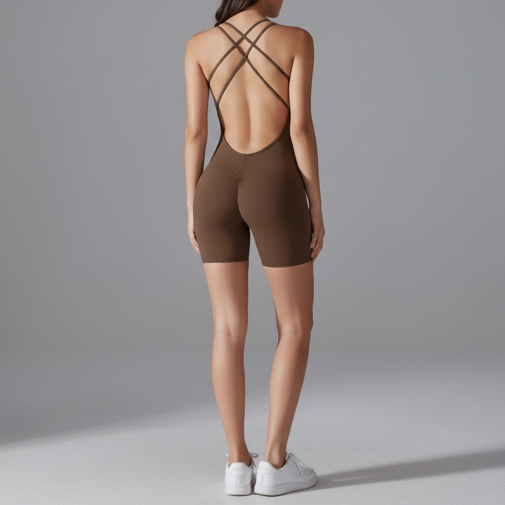 Brown Romper - Back