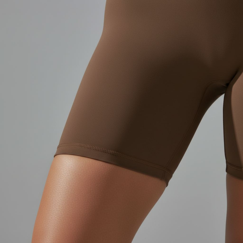 Brown Romper - Shorts Hem Detail