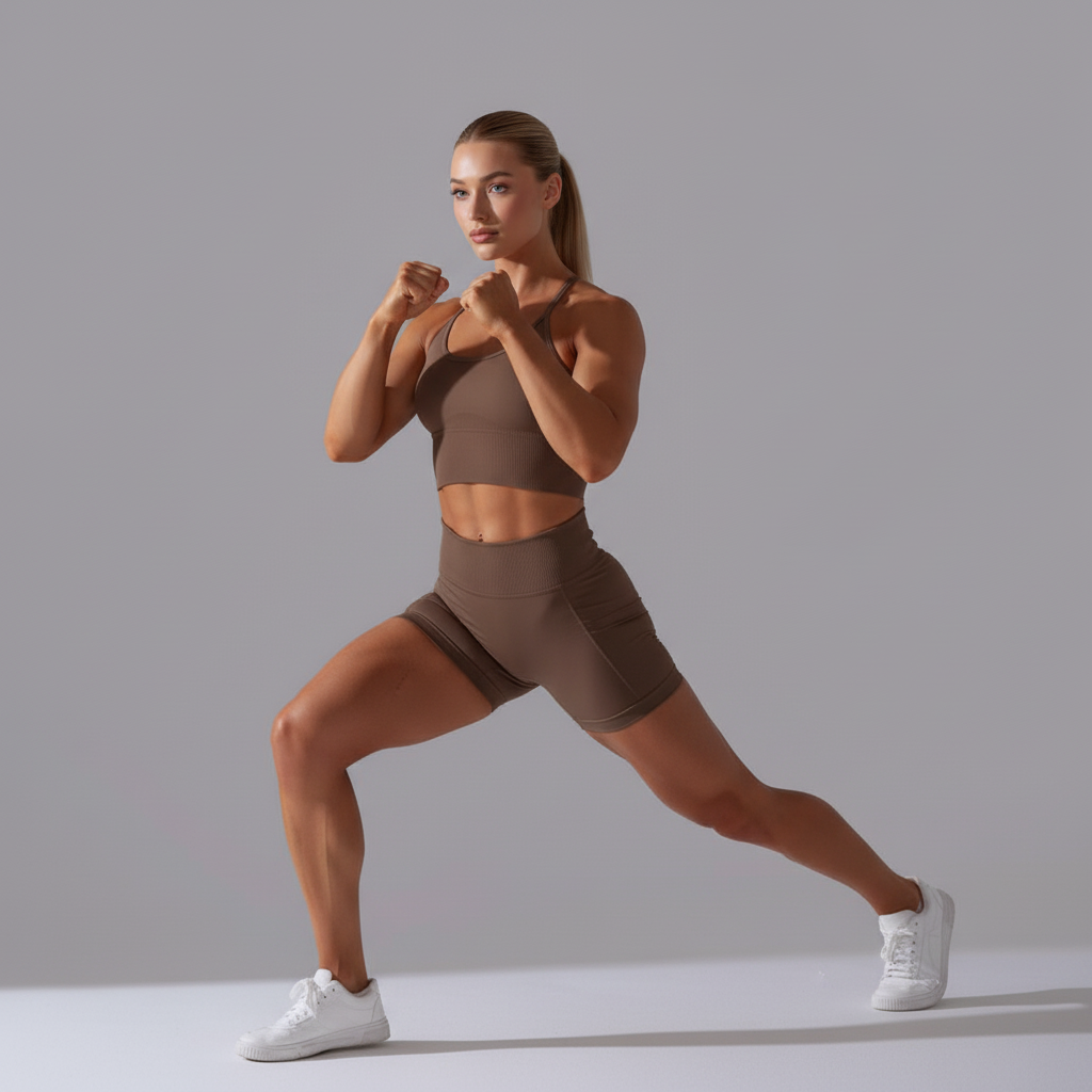 Brown Set Athletic Blonde Lunge