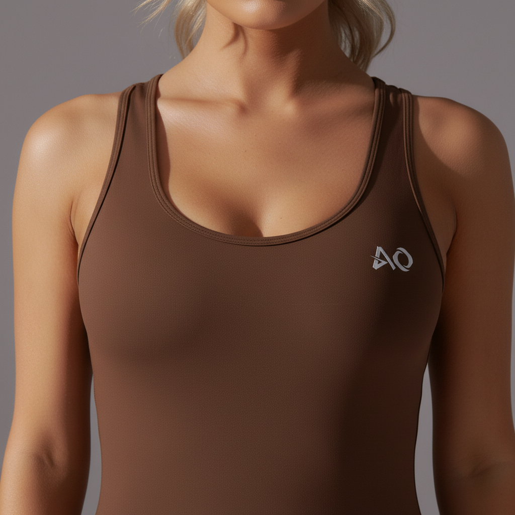 Brown Unitard - ActiveOne Logo Close-Up