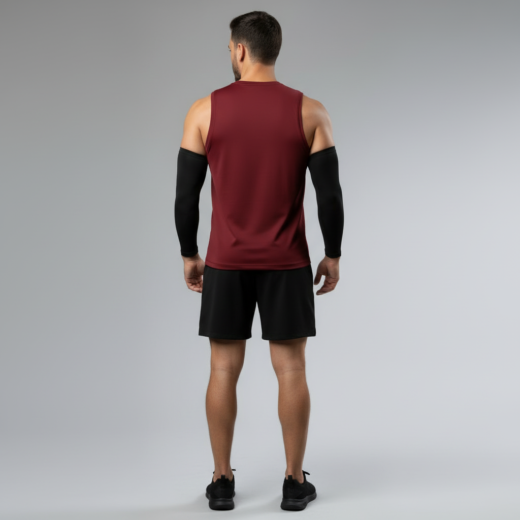 Burgundy Sleeveless Top - Full Body Back