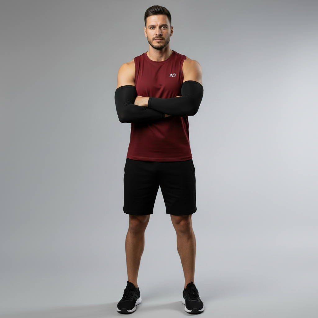 Burgundy Sleeveless Top - Full Body Front