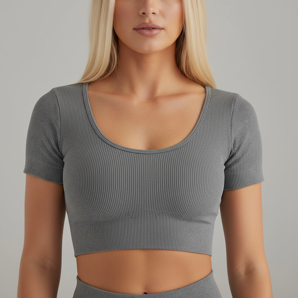 Close-up crop top grey set