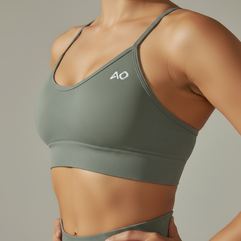 Close-up side angle showing ribbed fabric detail