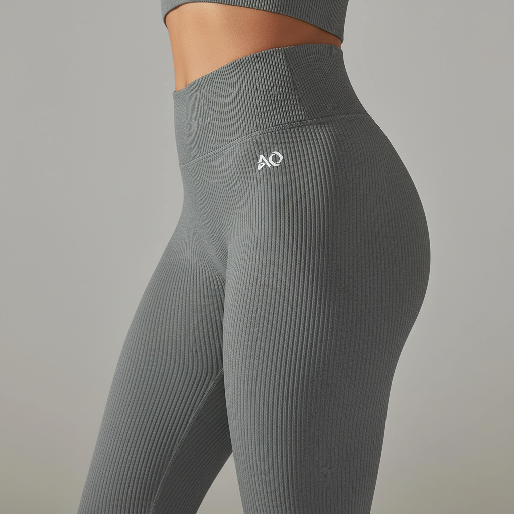 Close-up side profile hip with AO logo grey
