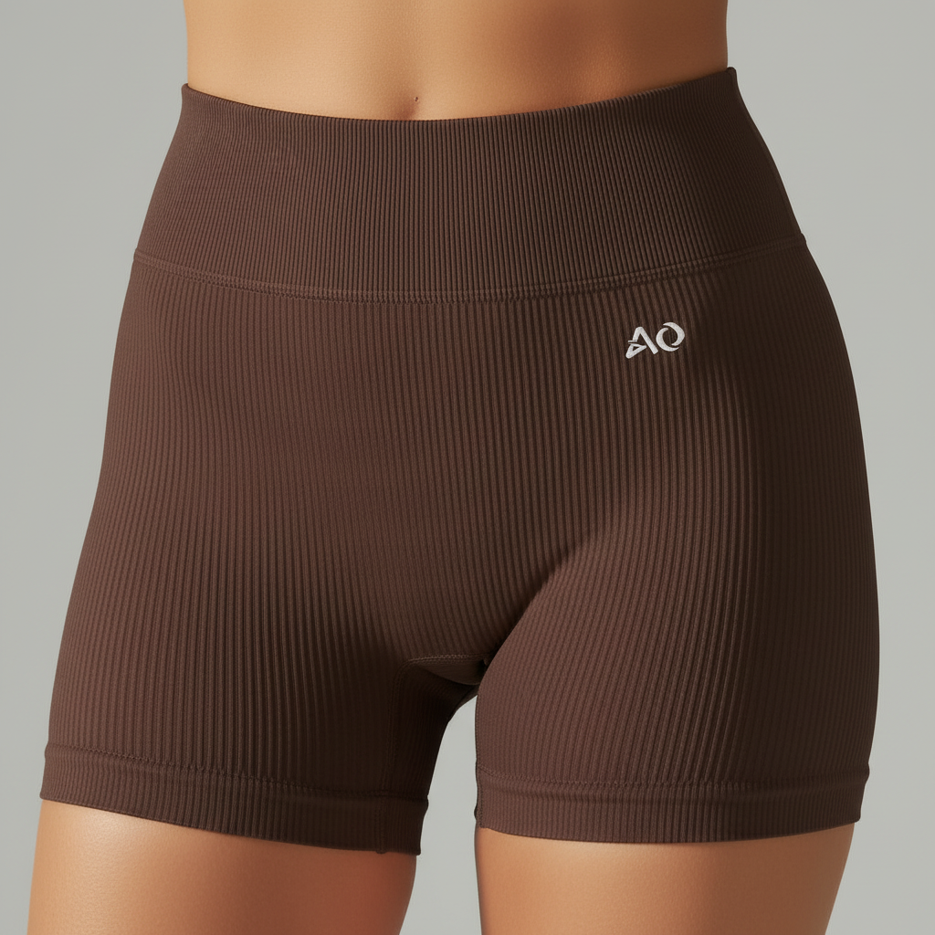 Close-up waistband with AO logo and compression detail