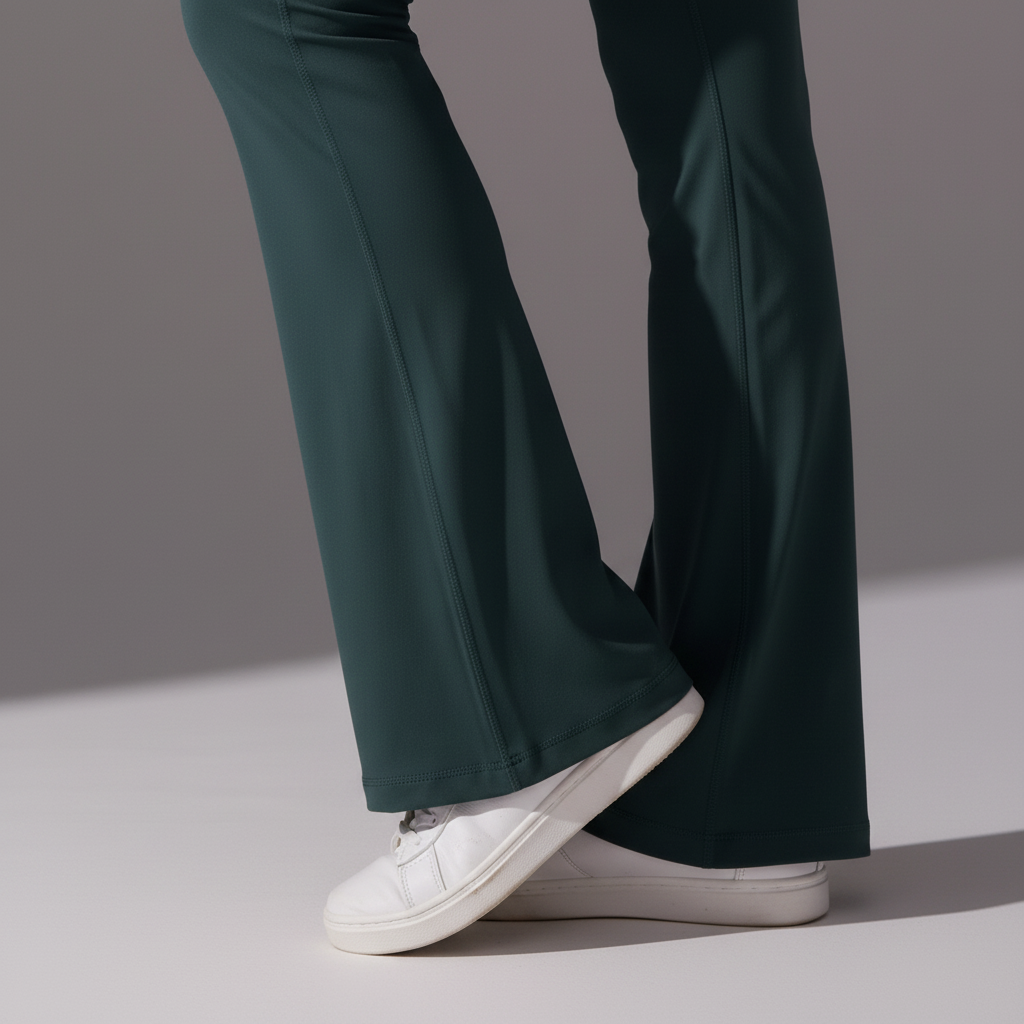 Dark Green Unitard - Flared Hem Detail