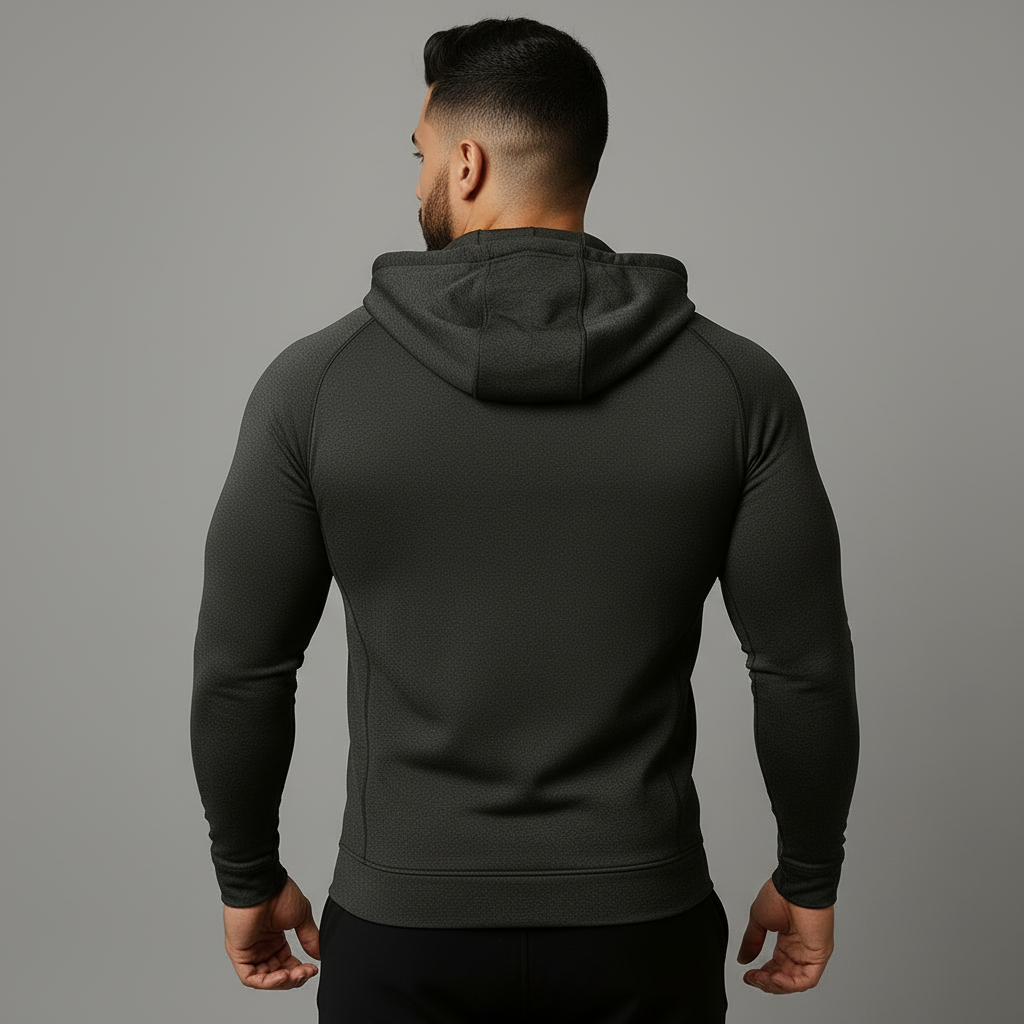 Dark Grey Pullover Hoodie - Back