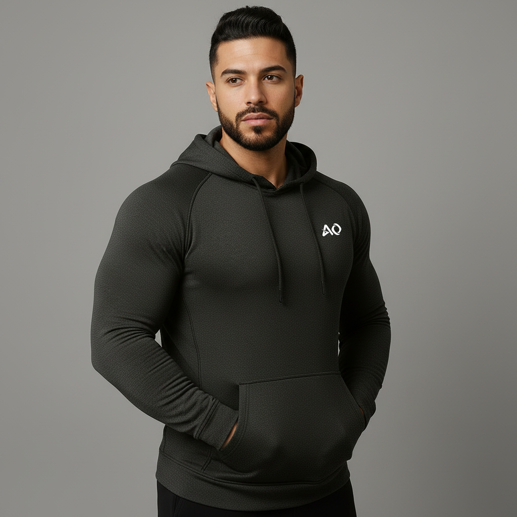 Dark Grey Pullover Hoodie - Relaxed