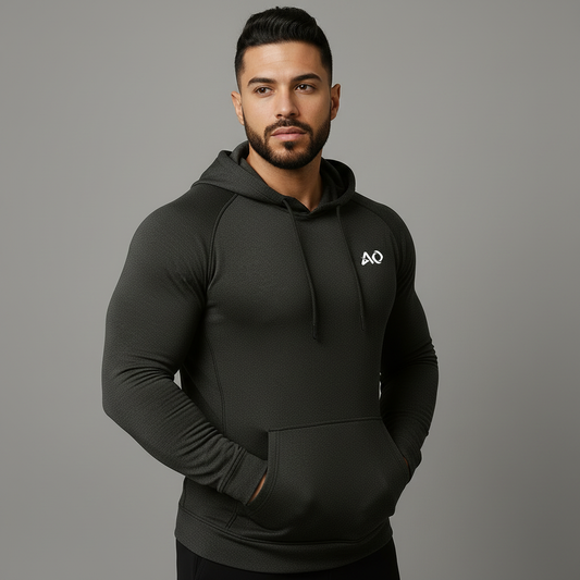 Dark Grey Pullover Hoodie - Relaxed