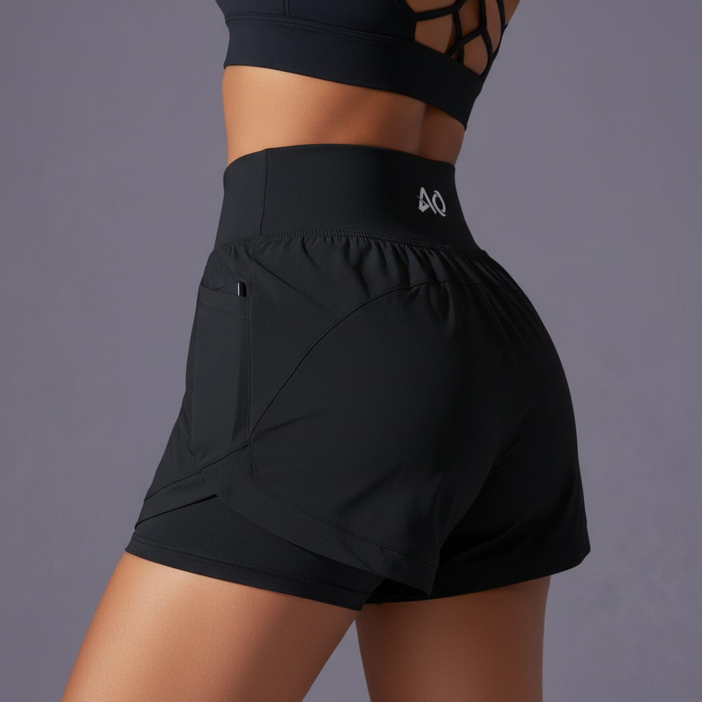 Detail shot - Wide waistband with AO logo and side pocket