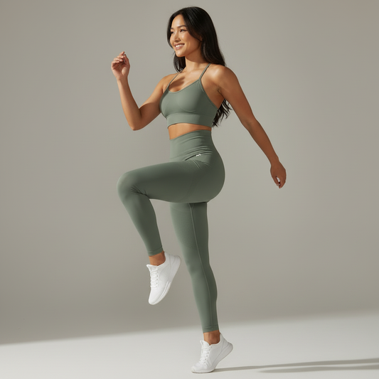 Dynamic movement with leg raised