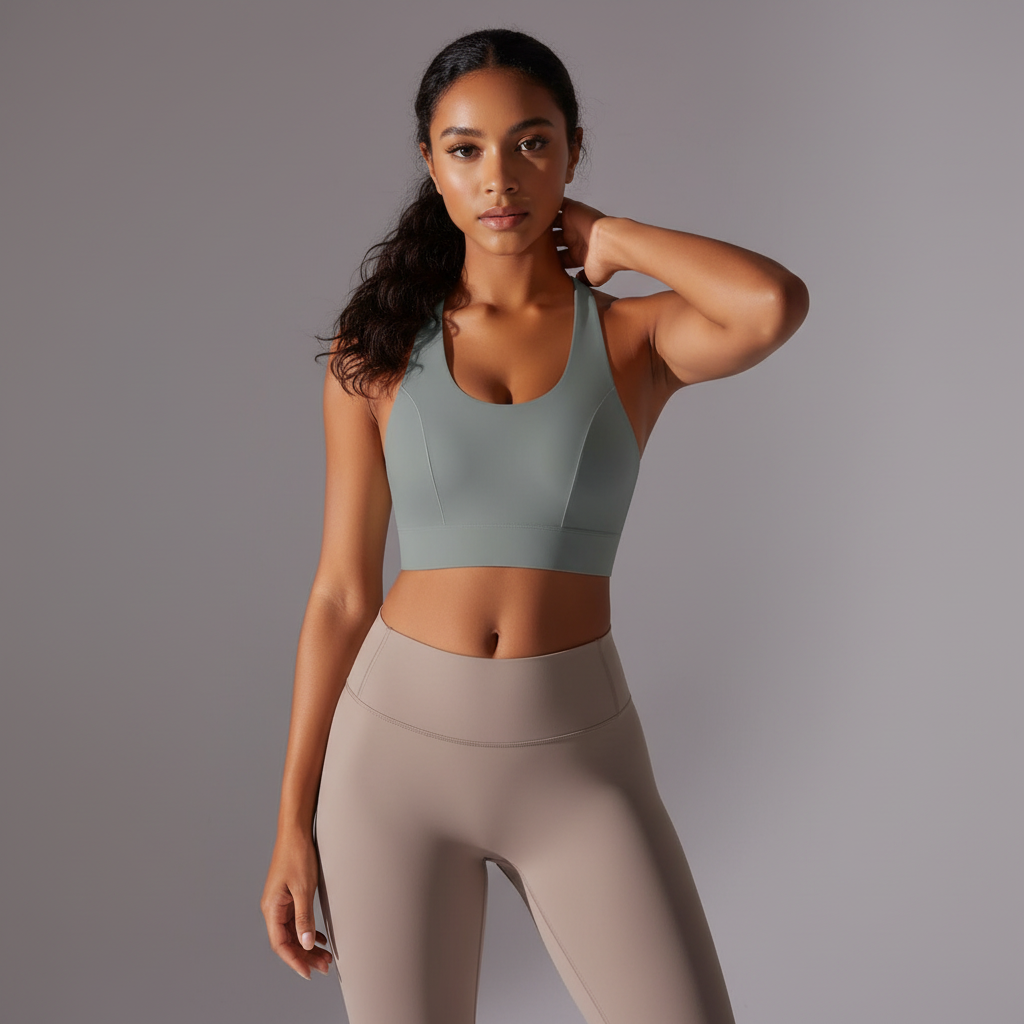 Front view with hand in hair