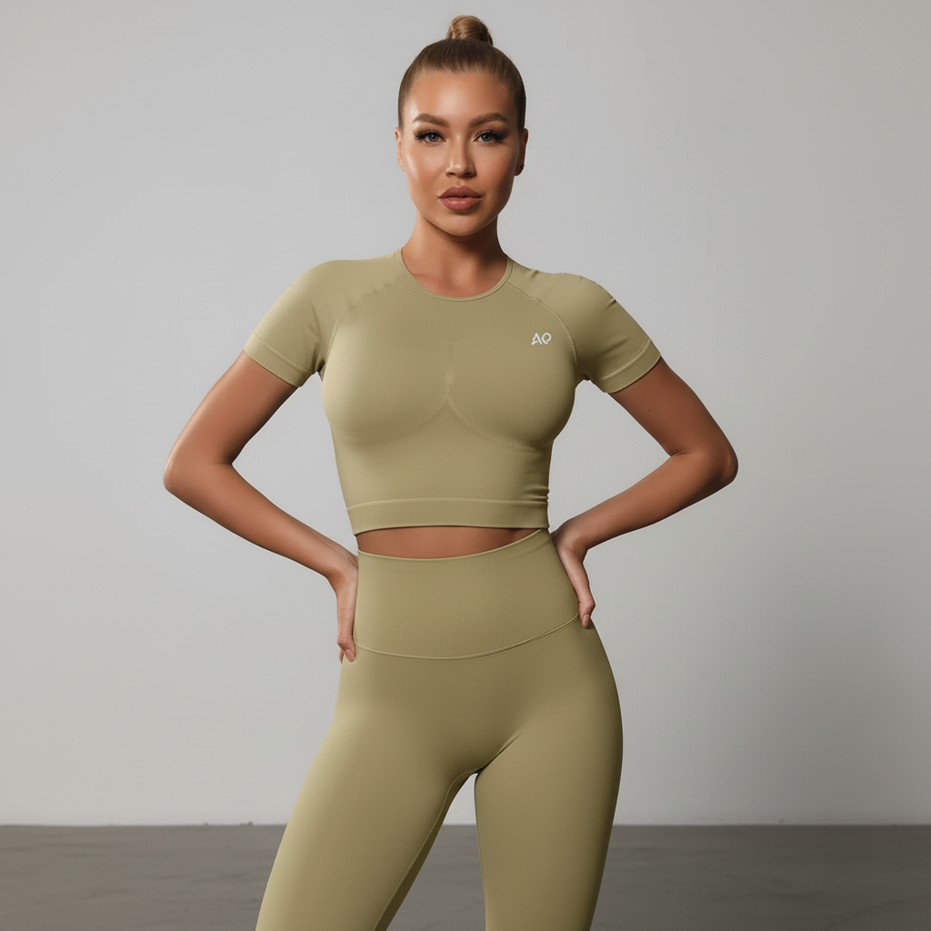 Full body front view with hands on hips