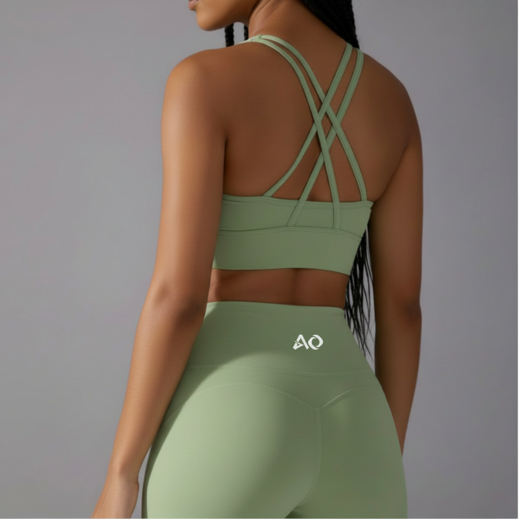 Green Crossback Straps X Pattern