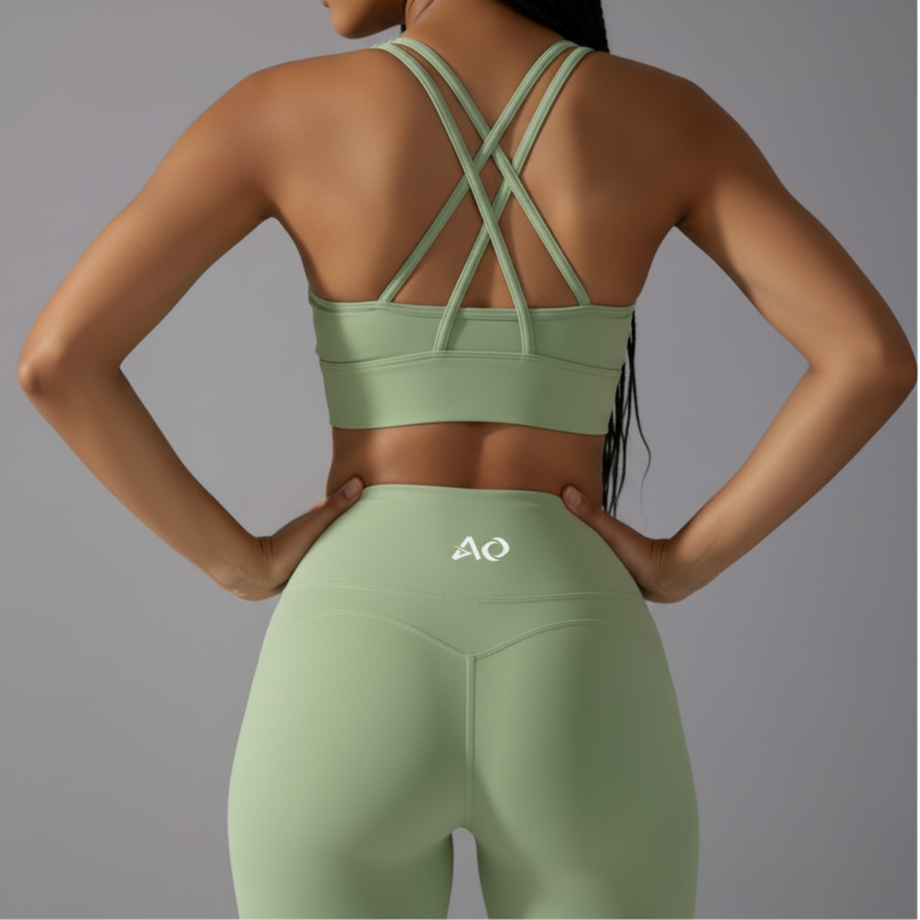 Green Leggings Back Waistband AO Logo