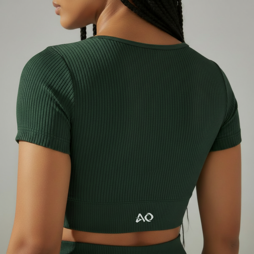 Green Top - Back Hem Printed Logo