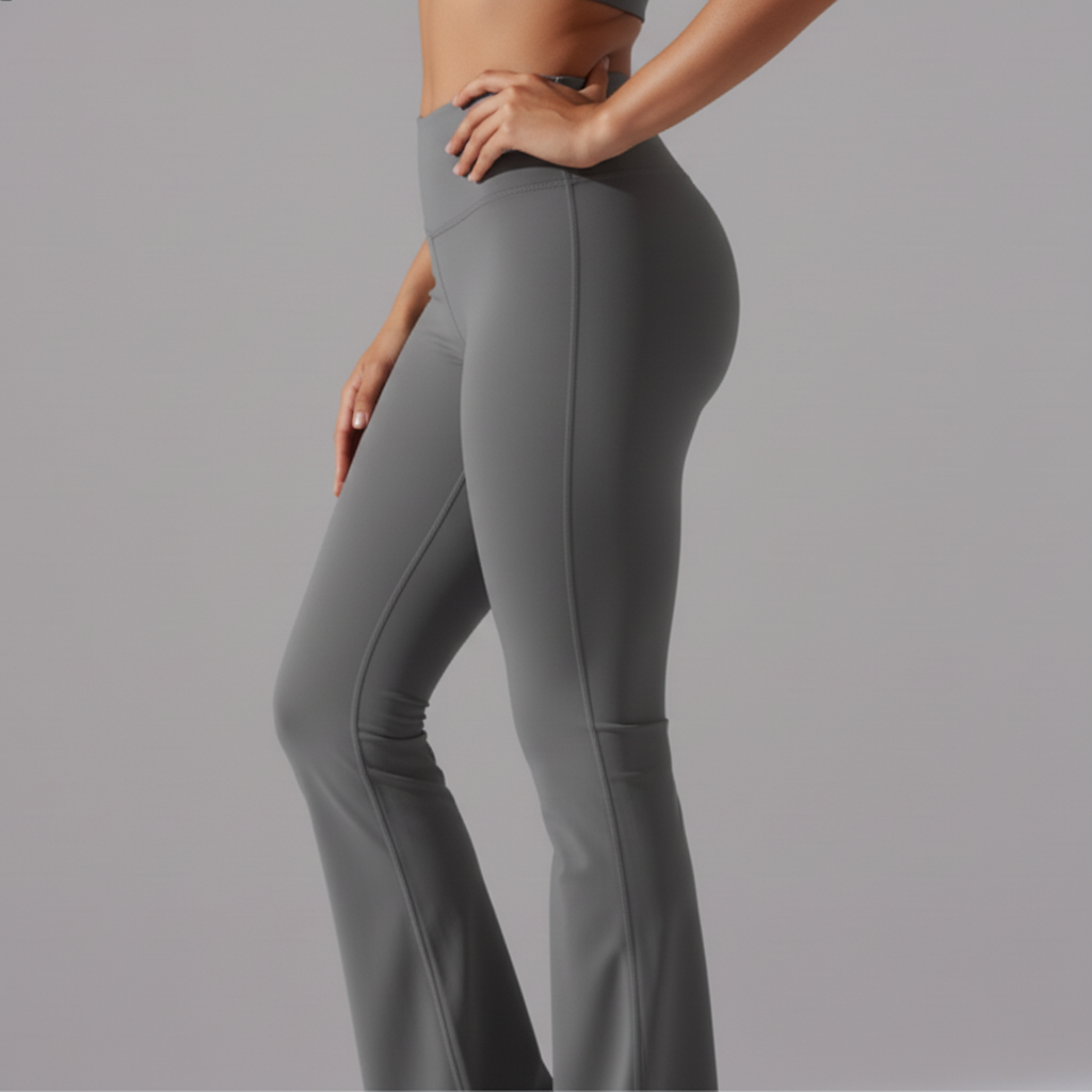 Grey Flares Close-up - Side Hip to Knee