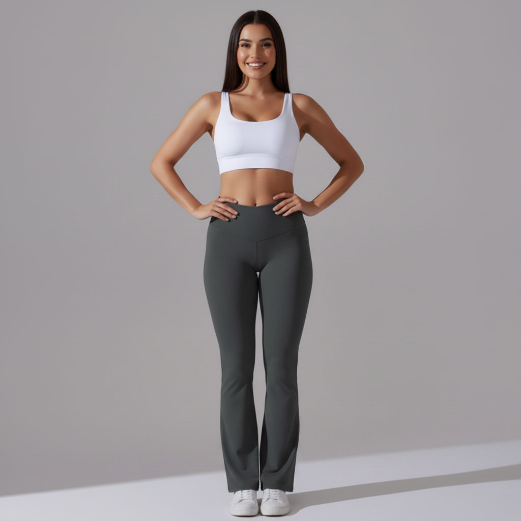 Grey Flares - Front Hands on Hips