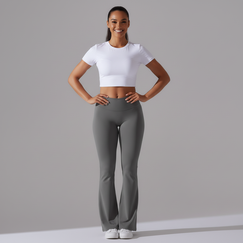 Grey Flares - Front Hands on Hips